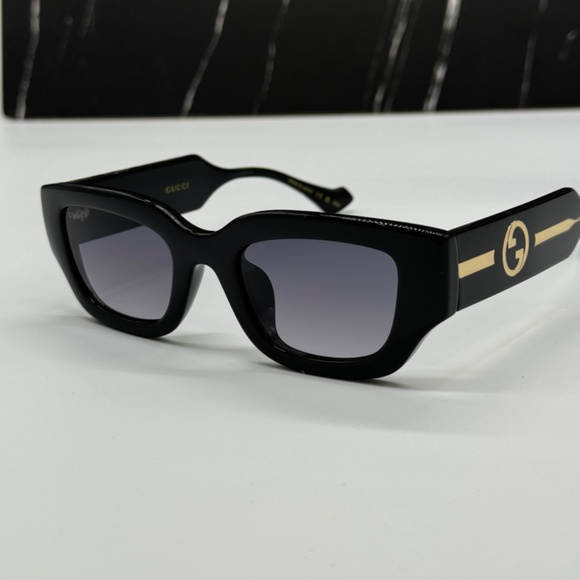 NEW GG1558SK 001 GUCCI BLACK GREY SQUARE WOMEN GUCCI SUNGLASSES main image 6